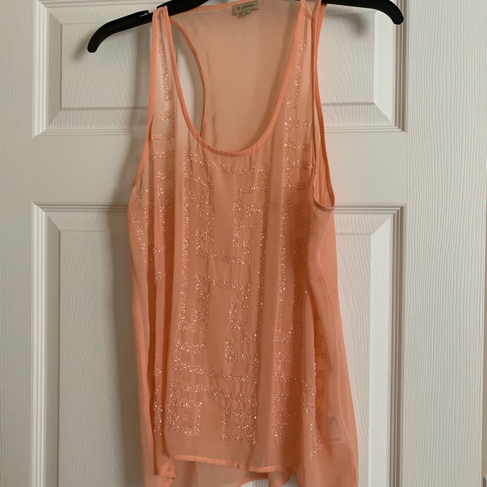 🧡S Cremieux 🧡 Peach Embellished Tank